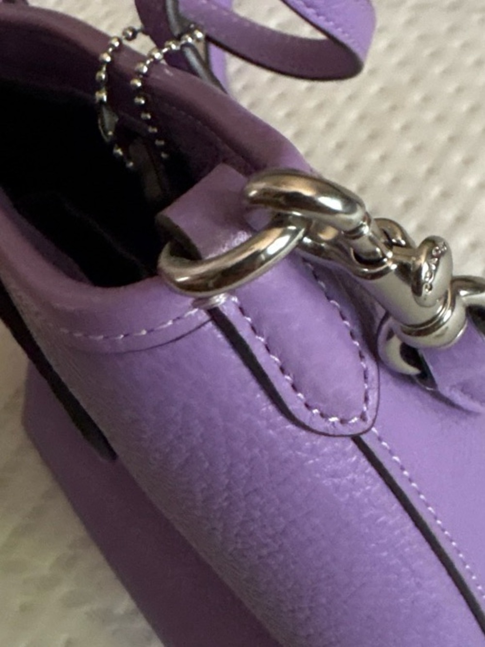 Coach Lavender Pebbled Leather Crossbody Tote - Picture 3 of 6